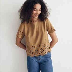 Madewell Floral Eyelet Crop Top